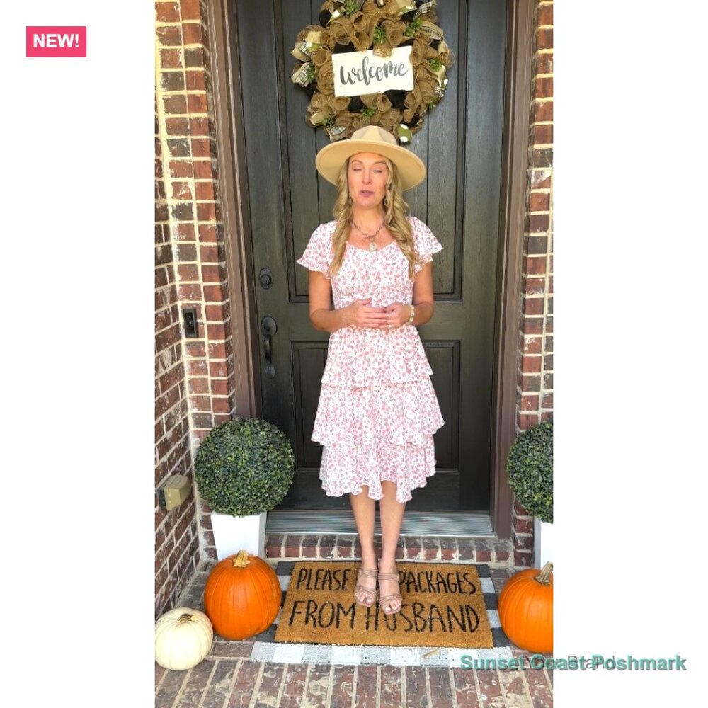 Polyester Elastane Square Neck Backless Tiered Ru… - image 7